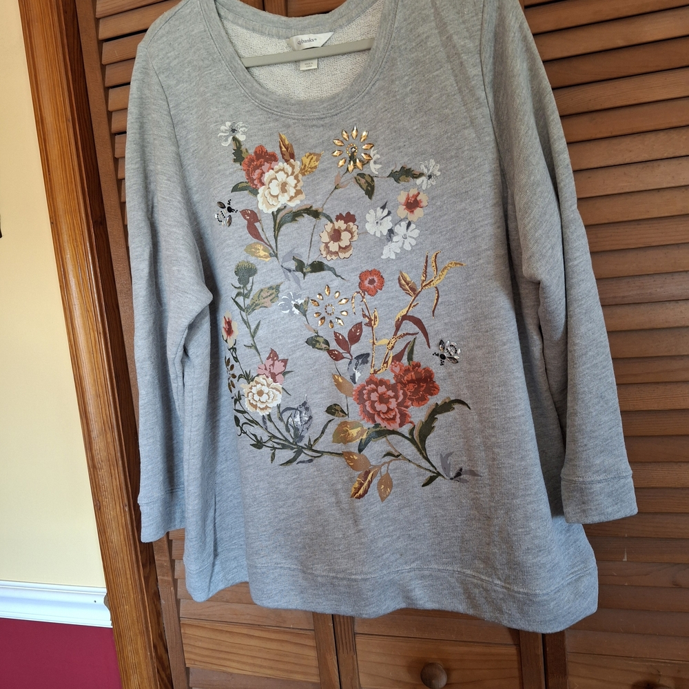 Floral Gray Sweatshirt